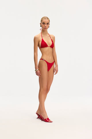 Lia Red Bikini Top