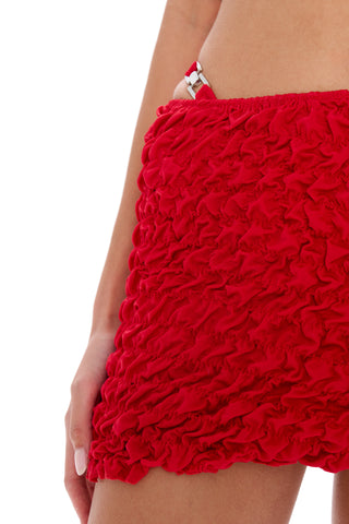 Lia Red Mini Beach Skirt