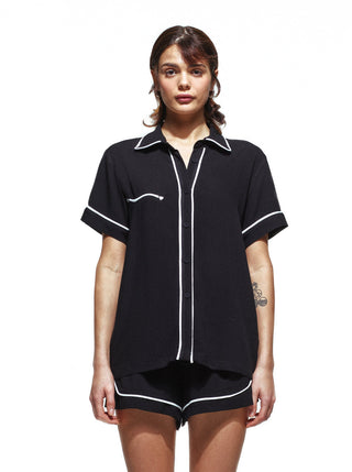 Texas Black Short Pajama Set