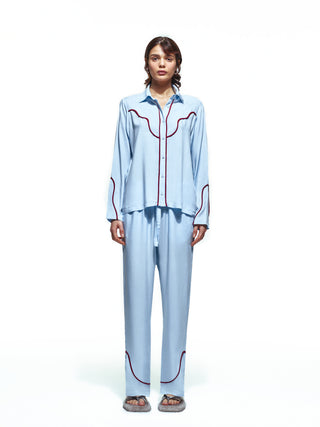 Texas Blue Long Pajama Set